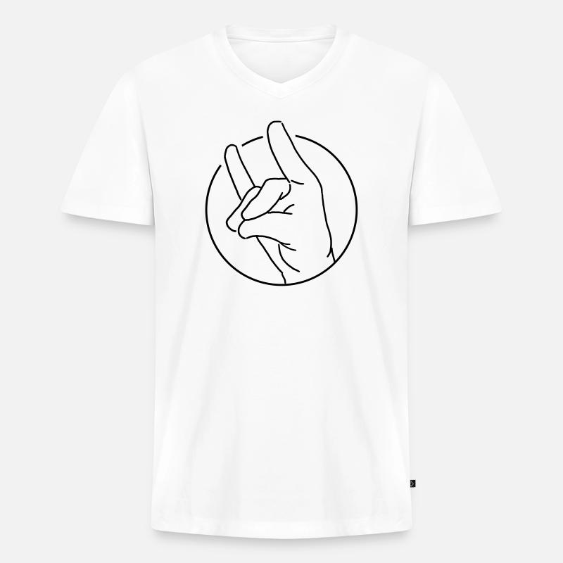 Schweigefuchs 1 - Männer Premium Bio T-Shirt mit V-Ausschnitt - Weiß
