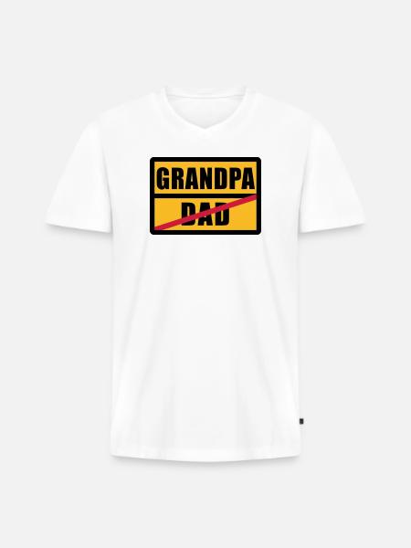 Dad - Grandpa - Men's Premium Organic T-shirt with V-neck - white
