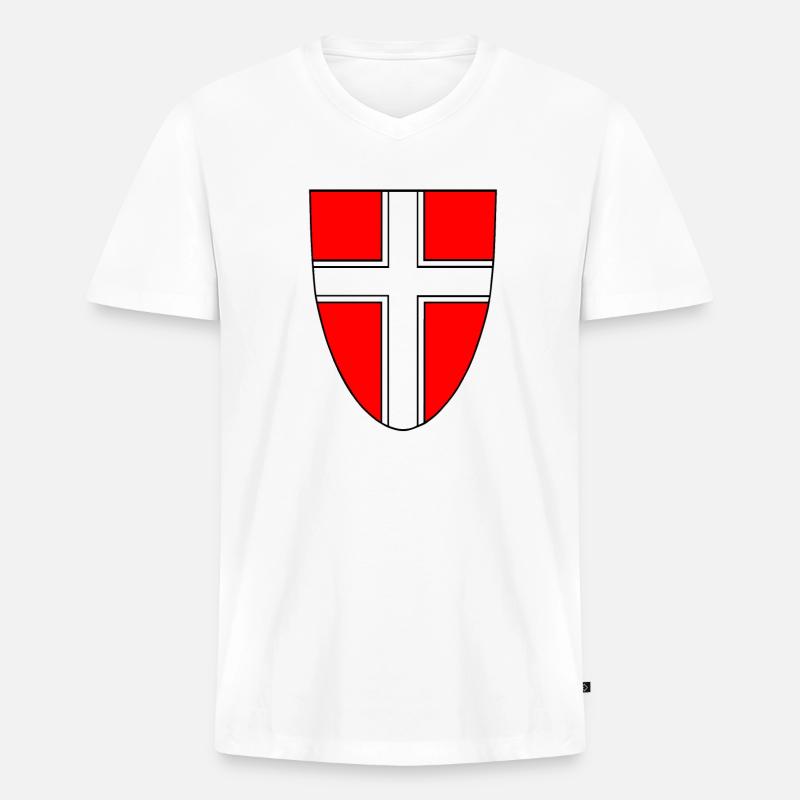 Wien Wappen - Männer Premium Bio T-Shirt mit V-Ausschnitt - Weiß