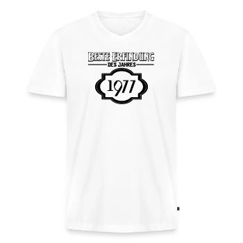 Beste Erfindung des Jahres 1977 Geschenk - Männer Premium Bio T-Shirt mit V-Ausschnitt - Weiß - Vorne - Nico (187cm)