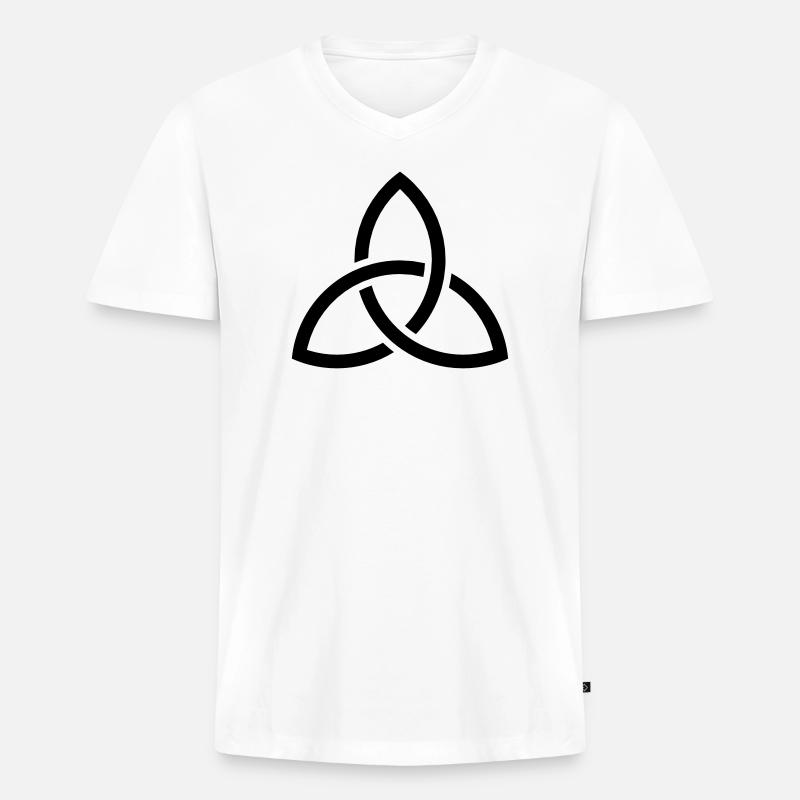 Celtic Knot - Männer Premium Bio T-Shirt mit V-Ausschnitt - Weiß