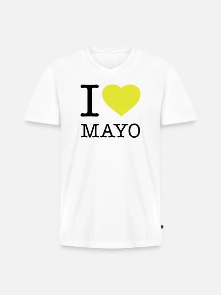 I LOVE MAYONNAISE Mayo - Men's Premium Organic T-shirt with V-neck - white