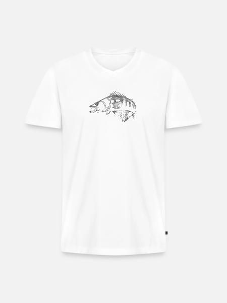 pike-perch - Men's Premium Organic T-shirt with V-neck - white