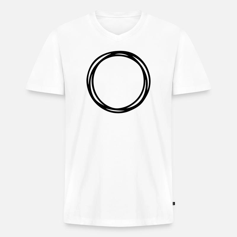 Kreise und Kreise - Männer Premium Bio T-Shirt mit V-Ausschnitt - Weiß