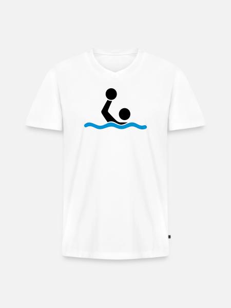 water polo - Men's Premium Organic T-shirt with V-neck - white