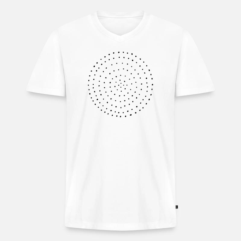 Dotted dots circle dots pattern gift - Men's Premium Organic T-shirt with V-neck - white
