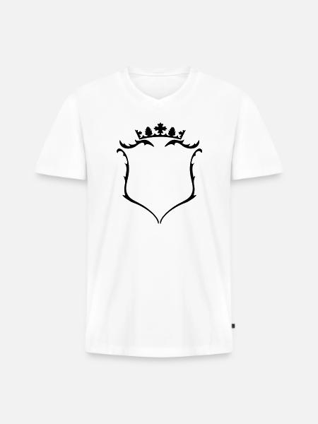 A crest with crown - Men's Premium Organic T-shirt with V-neck - white