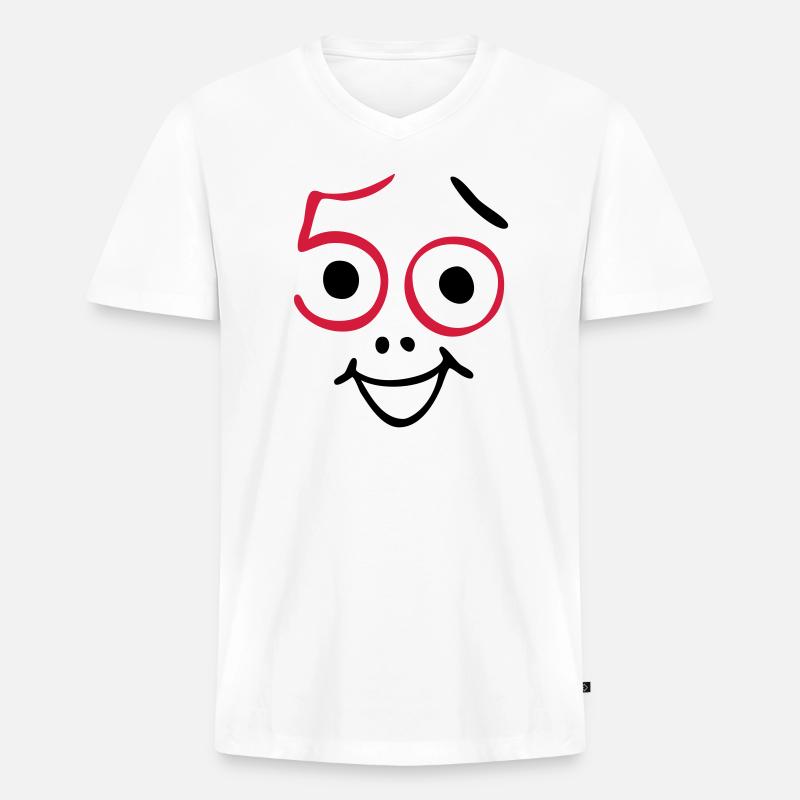 50 Jahre und noch frisch ! - Männer Premium Bio T-Shirt mit V-Ausschnitt - Weiß
