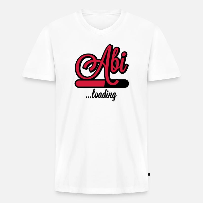 Abi loading - Männer Premium Bio T-Shirt mit V-Ausschnitt - Weiß