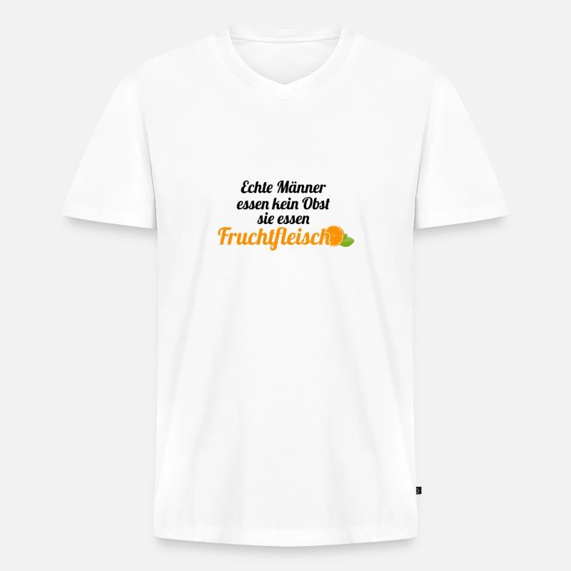 Obst Früchte Geschenkidee Früchte Funsprüche Obst - Männer Premium Bio T-Shirt mit V-Ausschnitt - Weiß