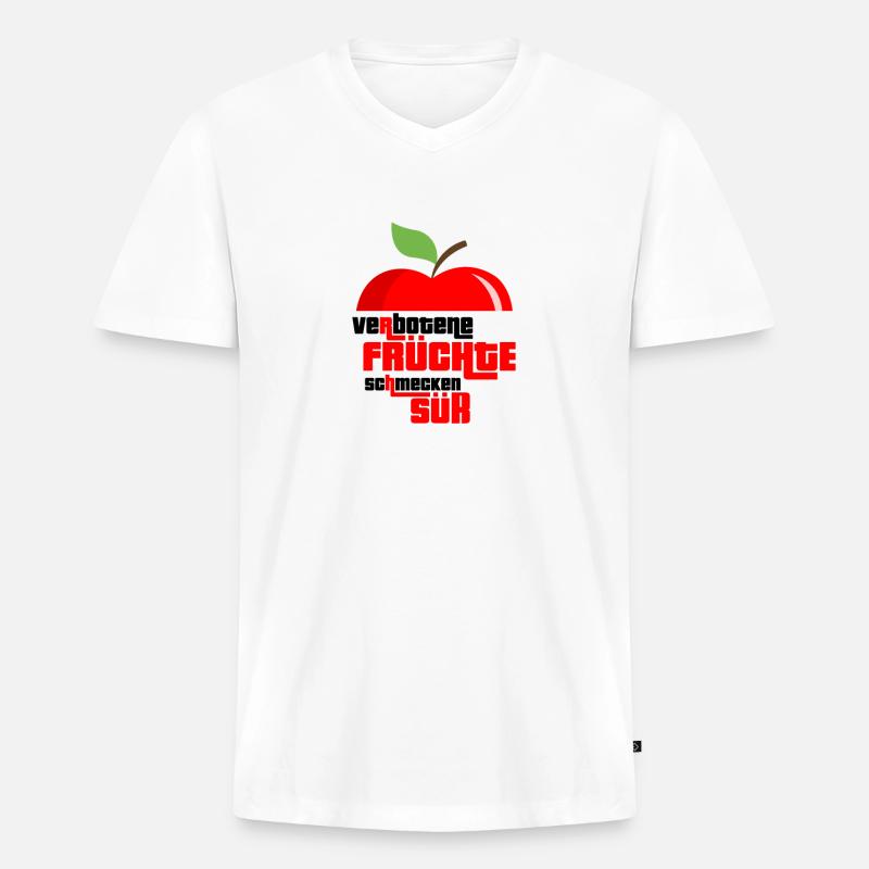 Obst Früchte Geschenkidee Früchte Funsprüche Obst - Männer Premium Bio T-Shirt mit V-Ausschnitt - Weiß