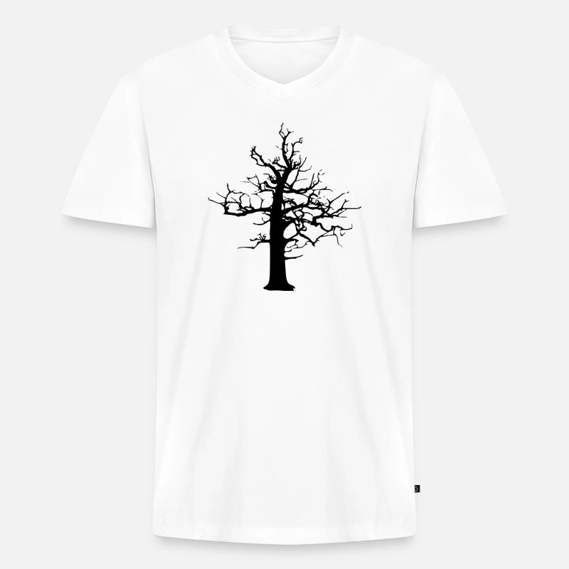 Wald-Rückfall - Männer Premium Bio T-Shirt mit V-Ausschnitt - Weiß