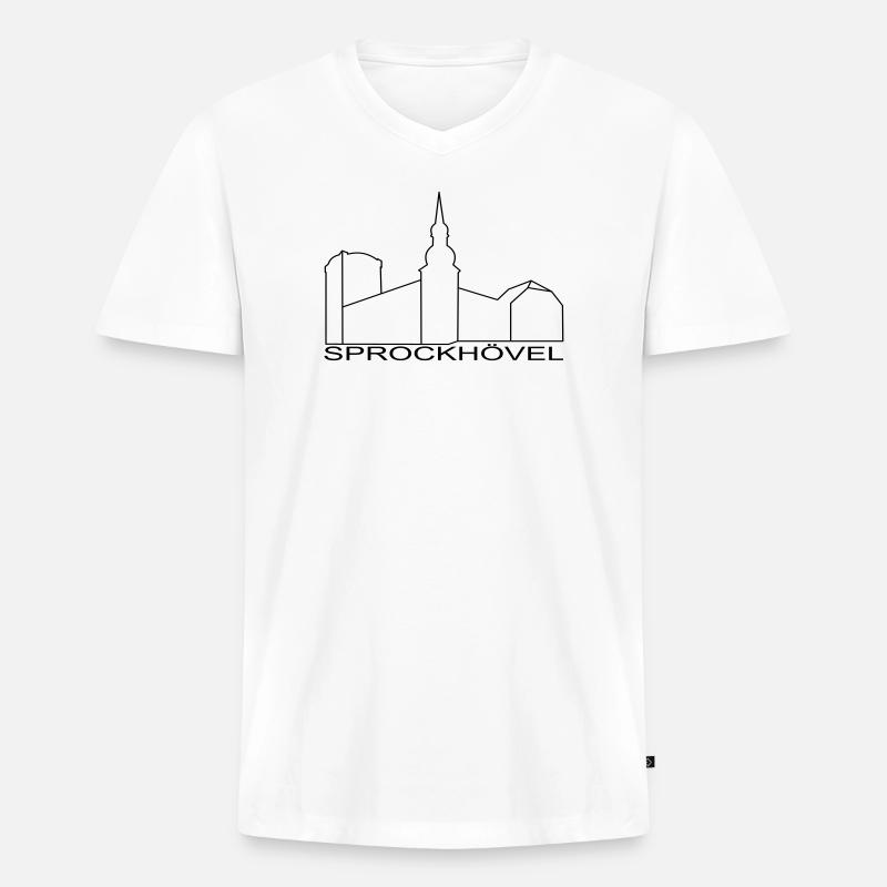 Sprockhövel - Männer Premium Bio T-Shirt mit V-Ausschnitt - Weiß