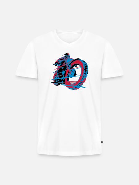 Classic Racer - Männer Premium Bio T-Shirt mit V-Ausschnitt - Weiß