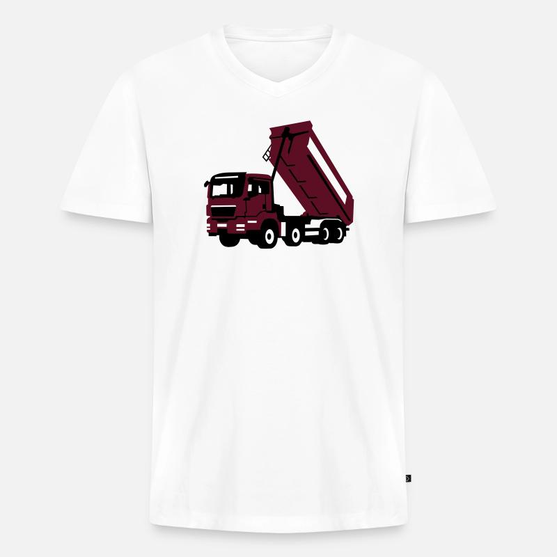 Kipper - Männer Premium Bio T-Shirt mit V-Ausschnitt - Weiß