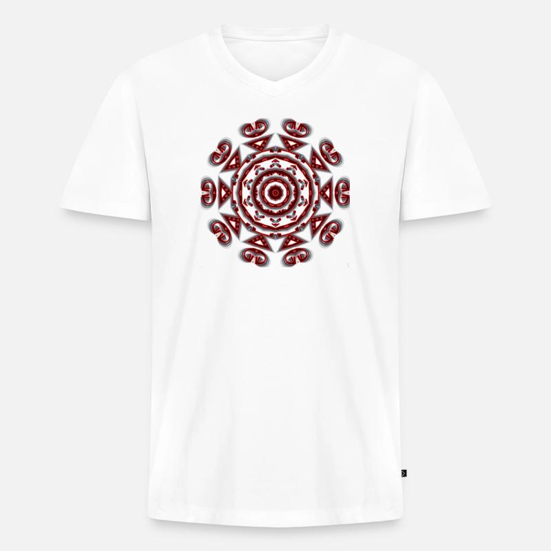 Abstract - Männer Premium Bio T-Shirt mit V-Ausschnitt - Weiß