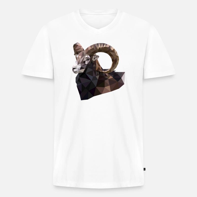 Steinbock, Sternzeichen, Alpen, Berge, Schweiz - Männer Premium Bio T-Shirt mit V-Ausschnitt - Weiß