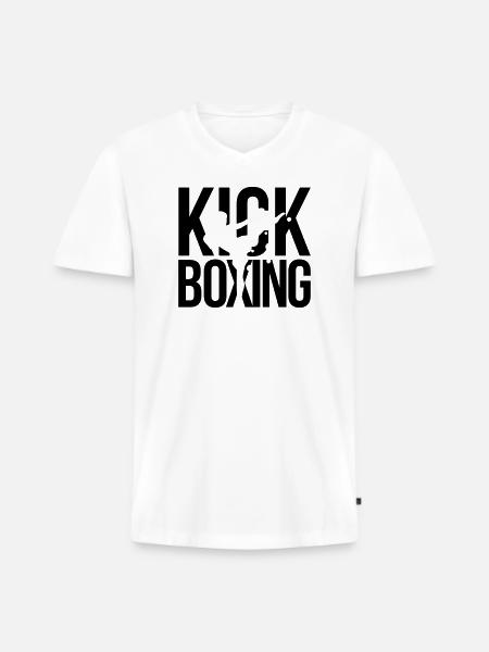 boxe kick boxing - T-shirt encolure en V Premium bio Homme - blanc