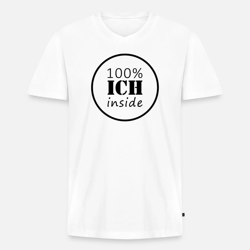 100% ich inside | Kreis - Männer Premium Bio T-Shirt mit V-Ausschnitt - Weiß