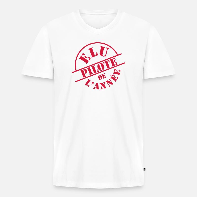 aviators - Men's Premium Organic T-shirt with V-neck - white