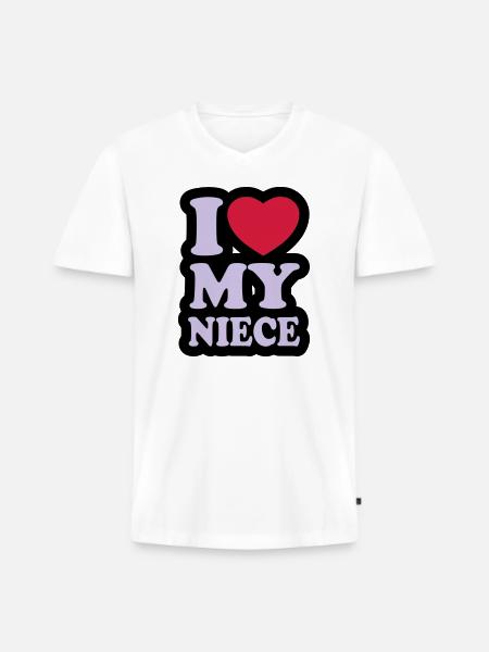I love my niece - Men's Premium Organic T-shirt with V-neck - white