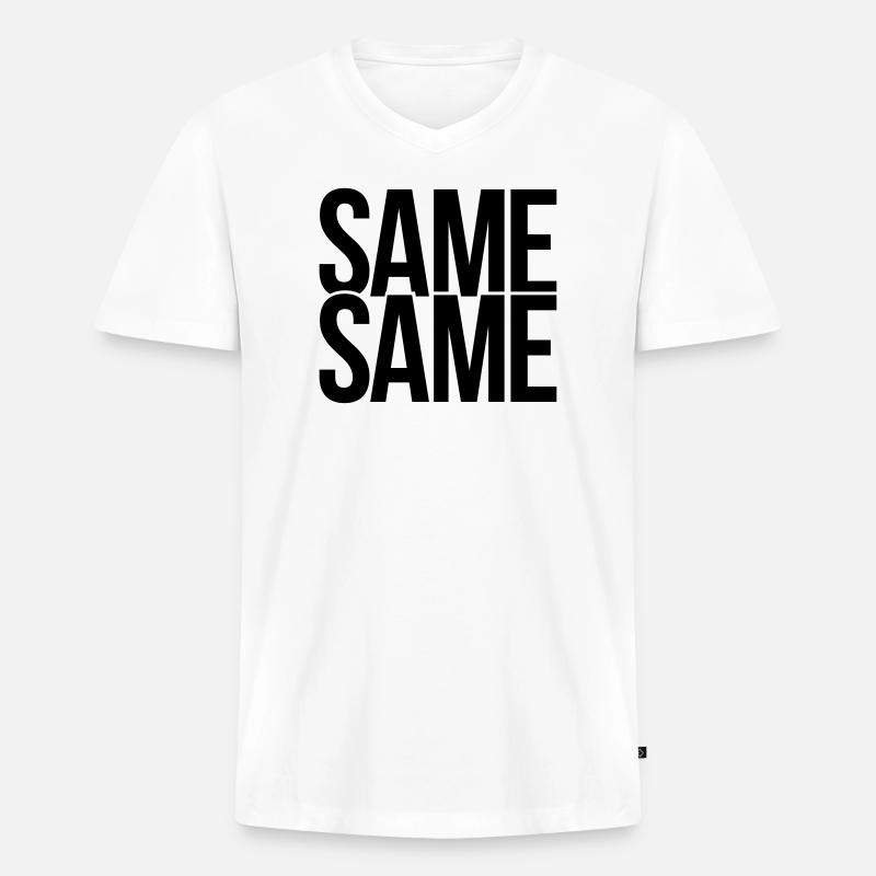 same same - Männer Premium Bio T-Shirt mit V-Ausschnitt - Weiß