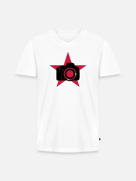 Photo / Fotografie - Men's Premium Organic T-shirt with V-neck - white