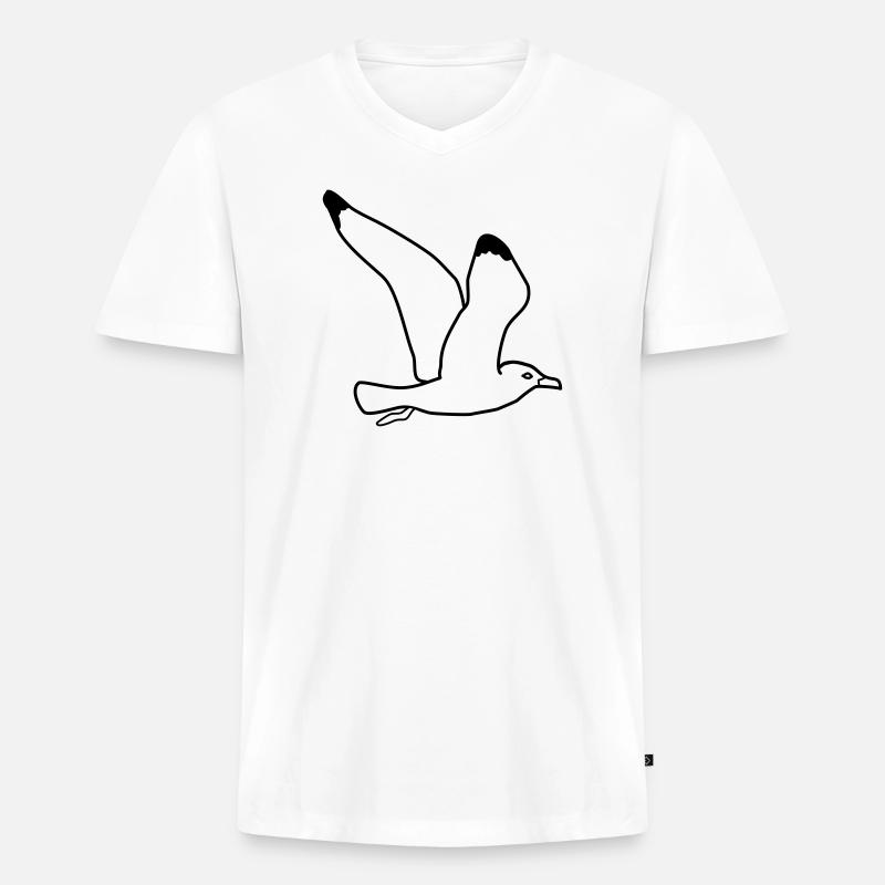 fliegende moewe vogel urlaub - Männer Premium Bio T-Shirt mit V-Ausschnitt - Weiß
