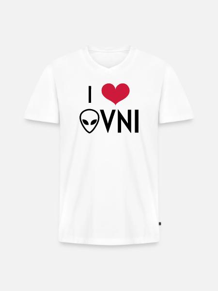 OVNI - UFO - Alien - Espace - Extraterrestre - Men's Premium Organic T-shirt with V-neck - white