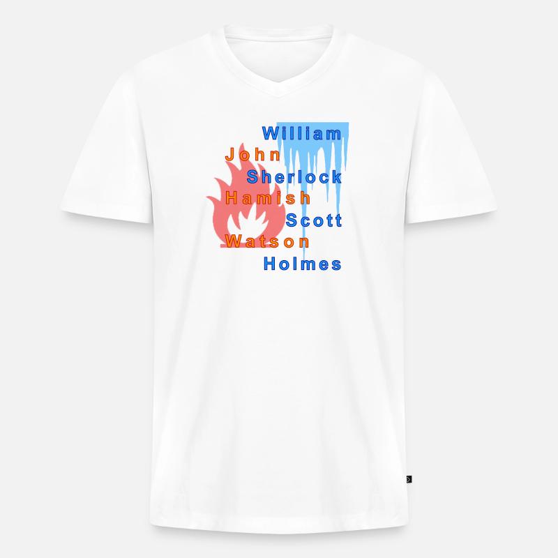 Feuer und Eis - Männer Premium Bio T-Shirt mit V-Ausschnitt - Weiß
