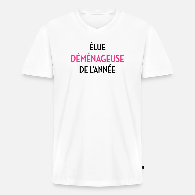 frachtführer / möbelpacker / mover / bewegen - Männer Premium Bio T-Shirt mit V-Ausschnitt - Weiß