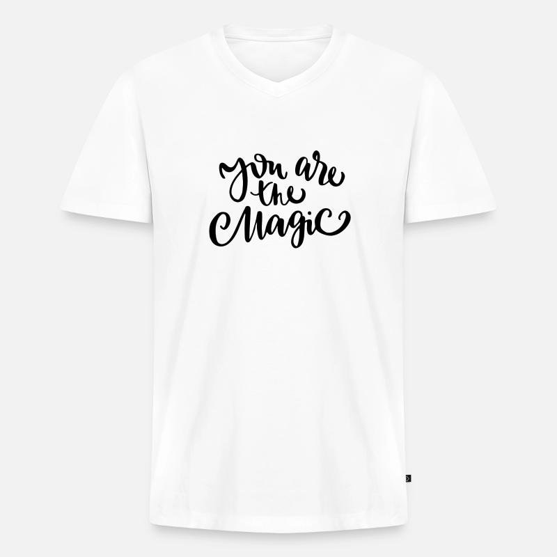 Du bist magisch - Magic - Männer Premium Bio T-Shirt mit V-Ausschnitt - Weiß