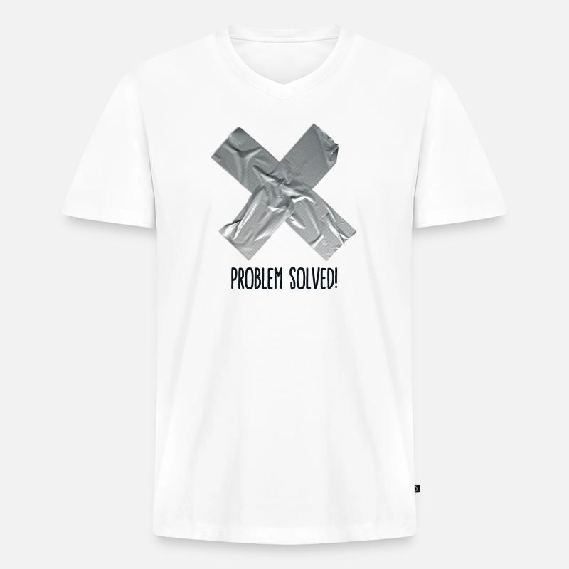 Problem Solved Duct tape - Männer Premium Bio T-Shirt mit V-Ausschnitt - Weiß