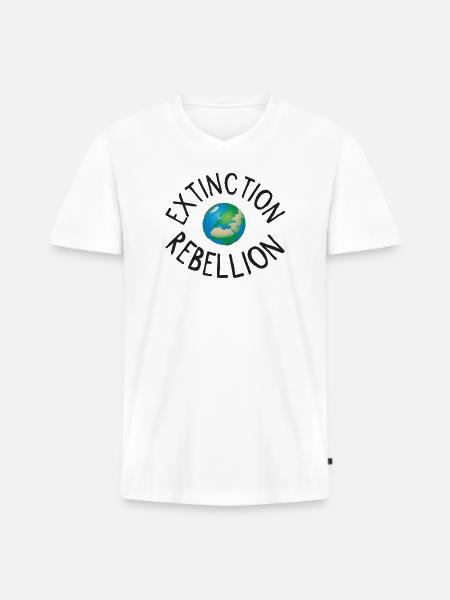 Extinction Rebellion Planet Earth black - Men's Premium Organic T-shirt with V-neck - white