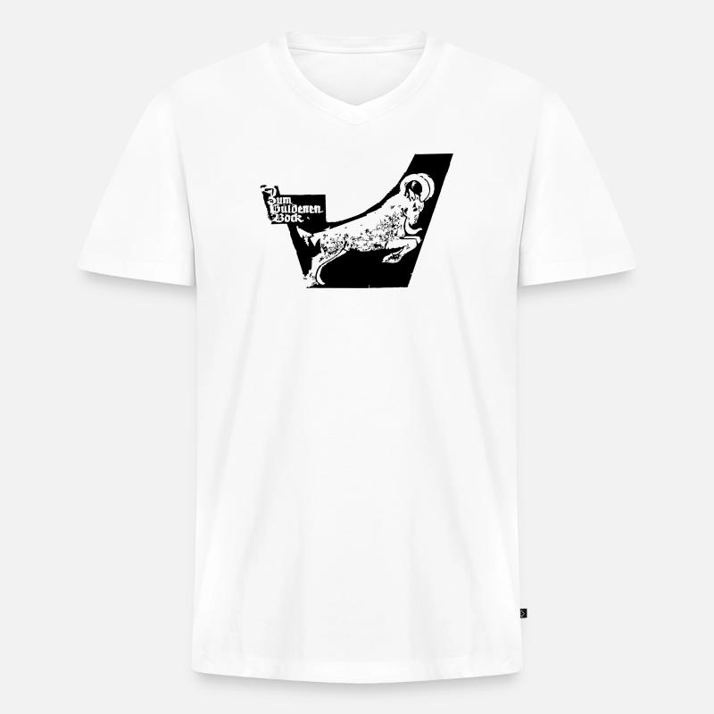 Gueldenerbock, Tradition, Gaststätte, Chemnitz - Männer Premium Bio T-Shirt mit V-Ausschnitt - Weiß