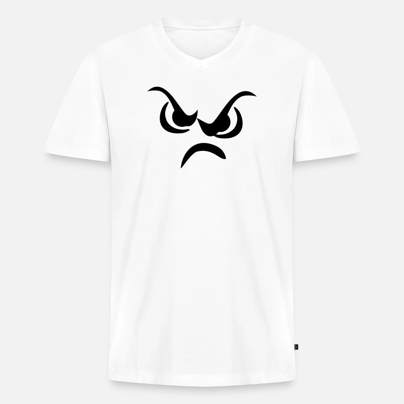 Der böse Blick - Männer Premium Bio T-Shirt mit V-Ausschnitt - Weiß