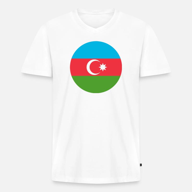Aufkleber Luftwaffe Roundel Aserbaidschan Luftwaffe - Männer Premium Bio T-Shirt mit V-Ausschnitt - Weiß