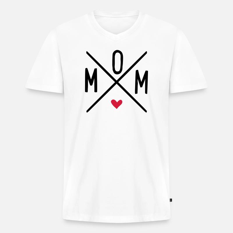 mom - Männer Premium Bio T-Shirt mit V-Ausschnitt - Weiß