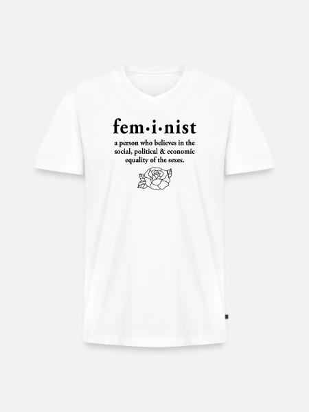 Feminist Definition - Men's Premium Organic T-shirt with V-neck - white