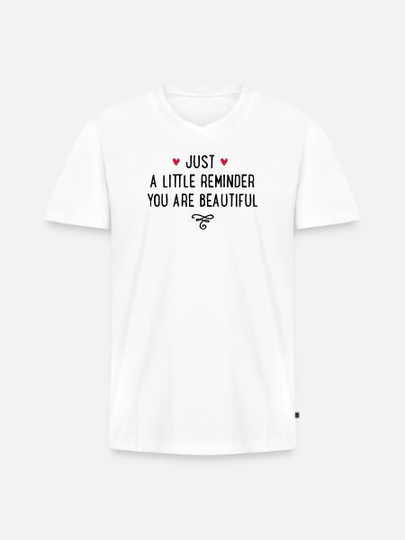 You are beautiful - T-shirt encolure en V Premium bio Homme - blanc