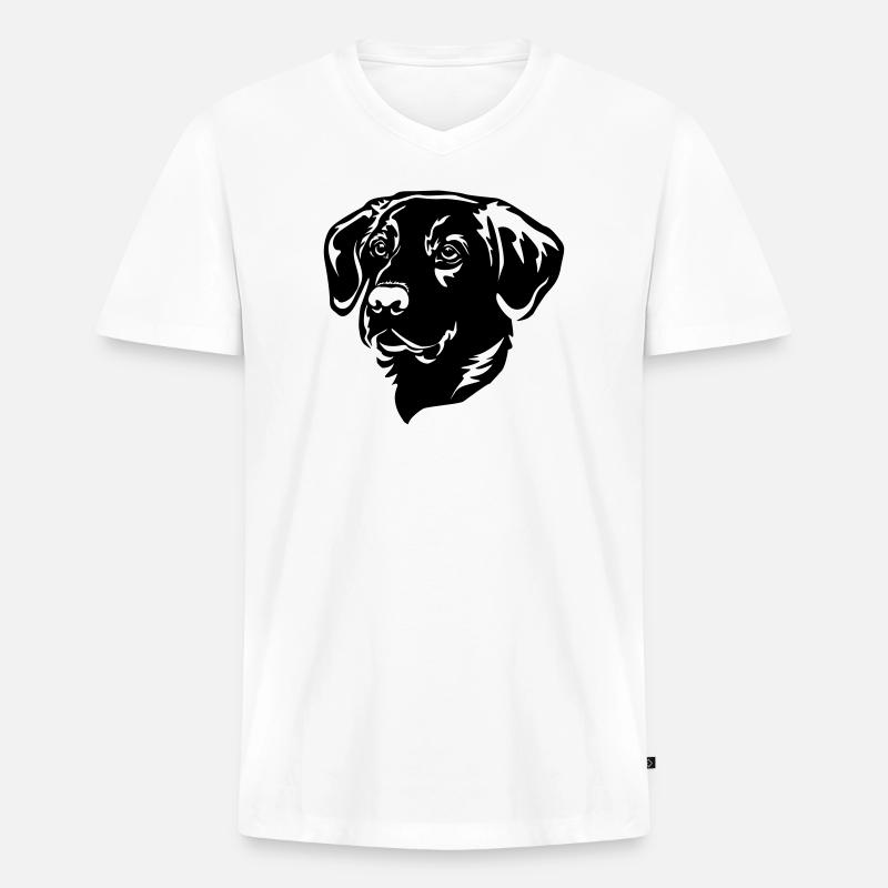 Labrador Kopf - Männer Premium Bio T-Shirt mit V-Ausschnitt - Weiß