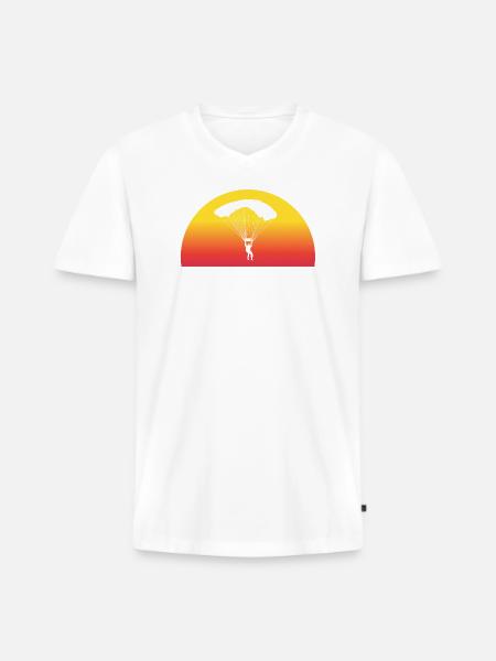 Adventurous Skydive Sunset - Men's Premium Organic T-shirt with V-neck - white