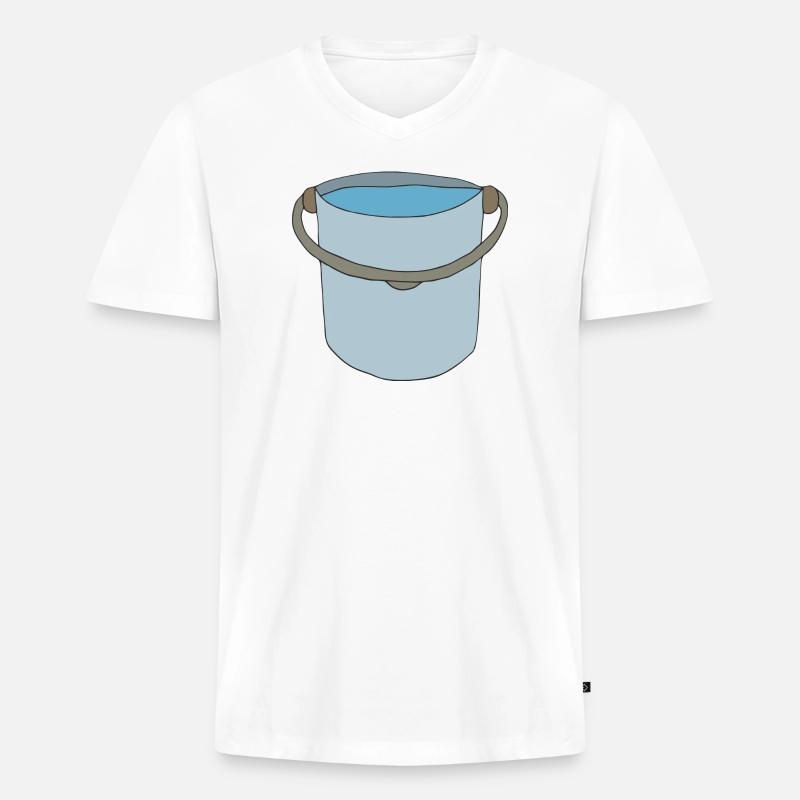 eimer handgemalt Wassereimer - Männer Premium Bio T-Shirt mit V-Ausschnitt - Weiß