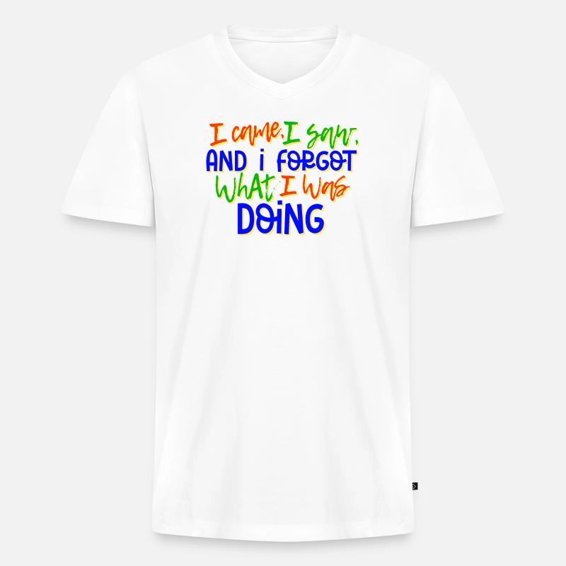 Humorvoll Statement Spruch Sprüche - Männer Premium Bio T-Shirt mit V-Ausschnitt - Weiß