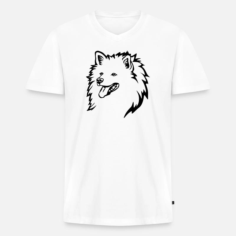 Spitz Kopf - Männer Premium Bio T-Shirt mit V-Ausschnitt - Weiß