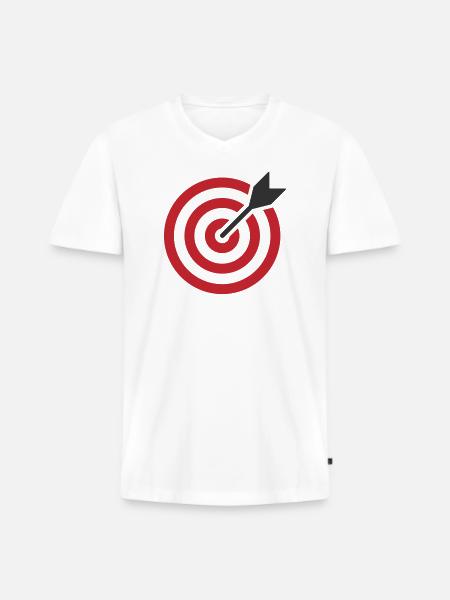 Bullseye Arrow Target - Men's Premium Organic T-shirt with V-neck - white