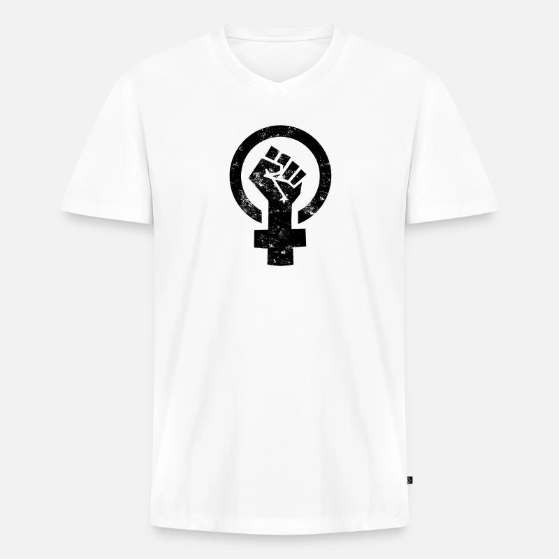 Frauen Power Venus Symbol - Männer Premium Bio T-Shirt mit V-Ausschnitt - Weiß