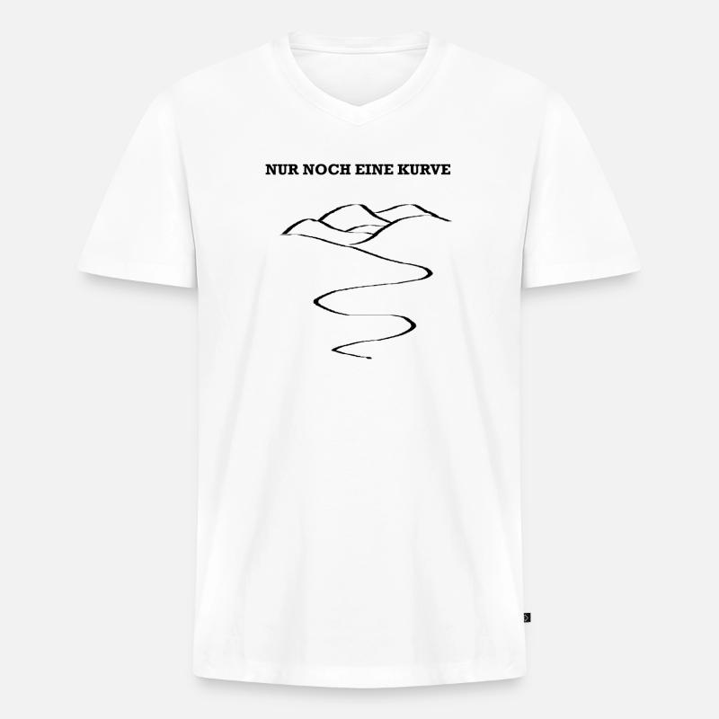 Nur noch eine Kurve - Männer Premium Bio T-Shirt mit V-Ausschnitt - Weiß