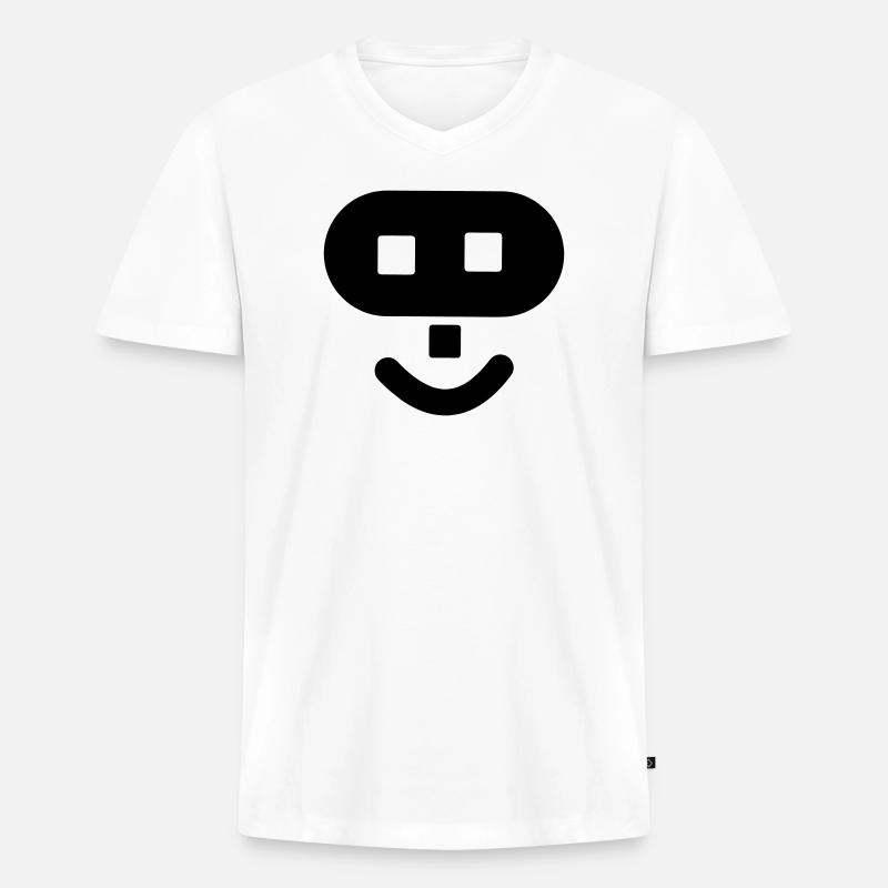 Hacker-Logo - Männer Premium Bio T-Shirt mit V-Ausschnitt - Weiß