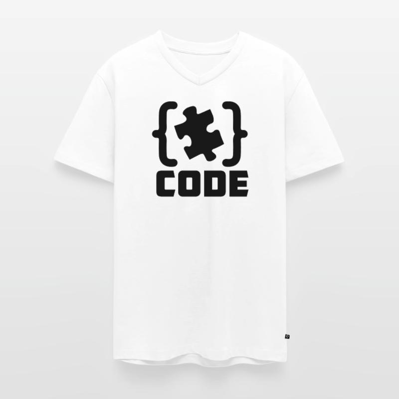 programmeur Code résolution de pièces de puzzle T-shirt encolure en V Premium bio Homme